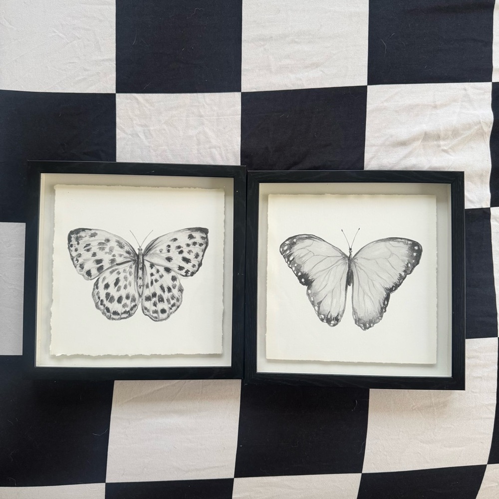 Marshalls Black and White Butterfly Wall Art Set